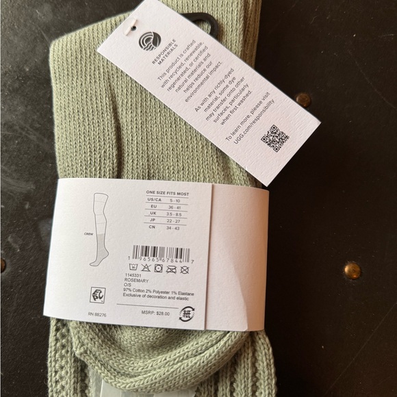 UGG Women's light green Ribbed Socks - Picture 4 of 4
